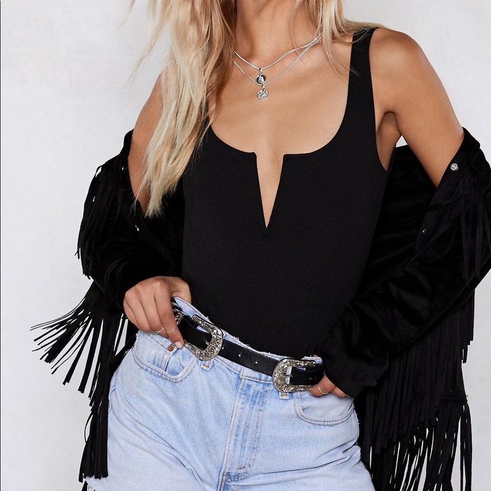 Nasty Gal Black Plunge Bodysuit